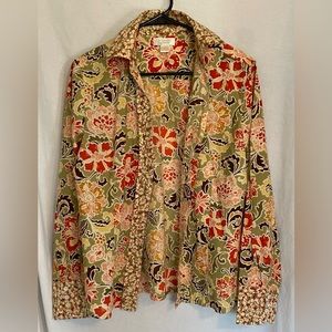 Eye Catching Floral Christopher & Banks Button up Shirt. XL